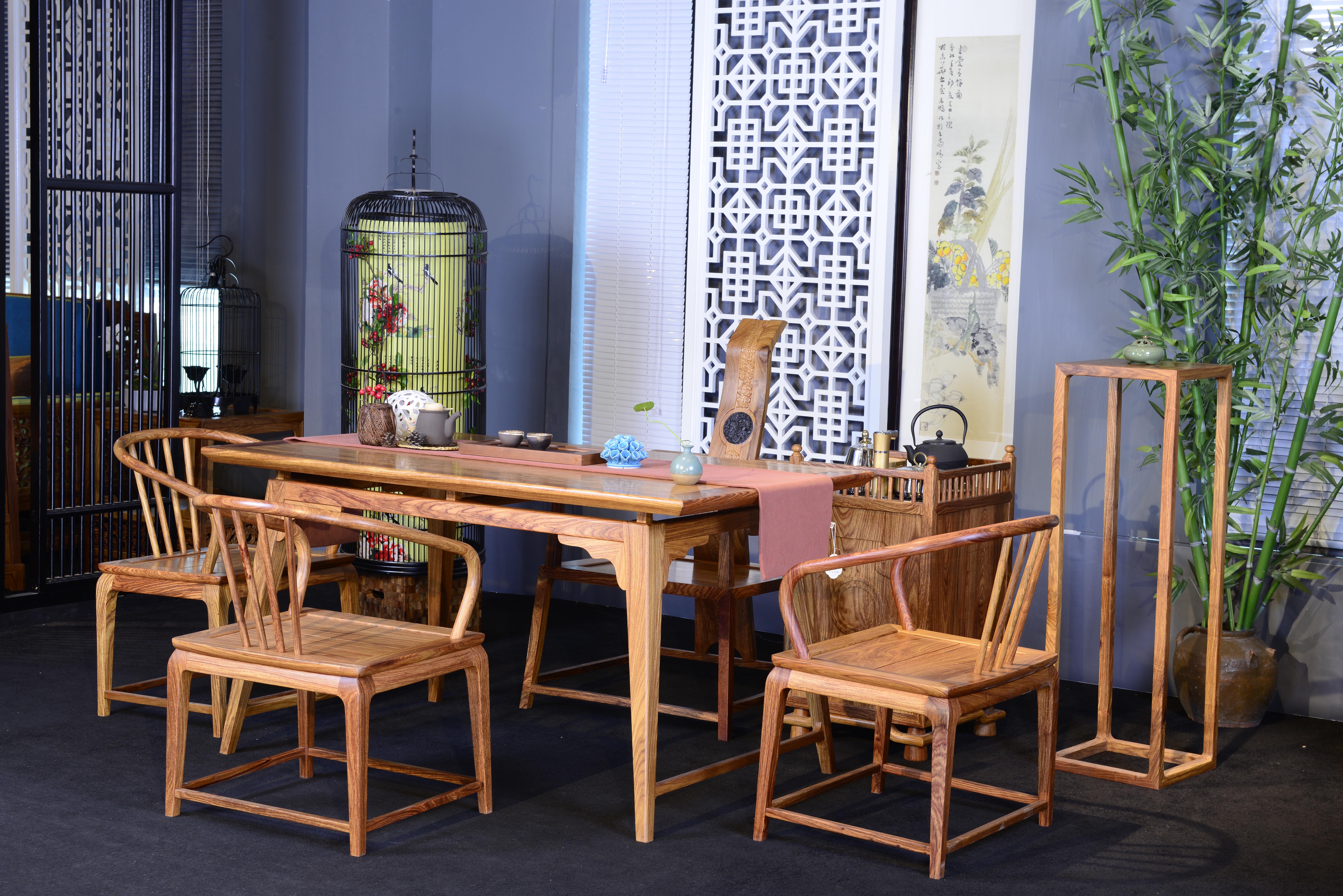 刺猬紫檀家具-禅意茶桌